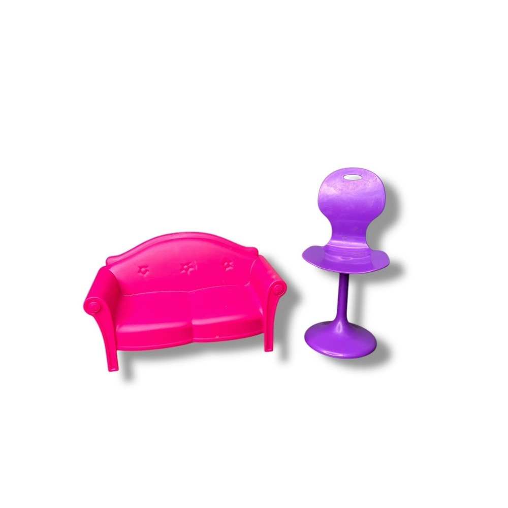 Barbie Mattel Loveseat And Chair Replacement Set Pink And Purple Dreamhouse